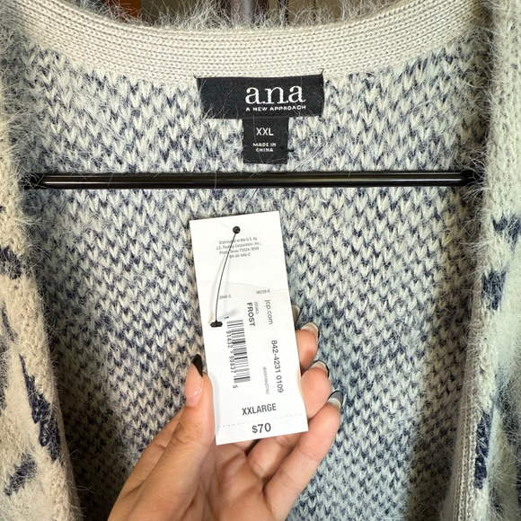 NWT Ana Aztec Long Cardigan Plus Size XXL - Picture 5 of 6